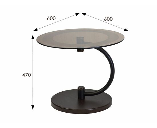Стол журнальный Дуэт 13Н черный/венге/тонированное, изображение 7 | Интернет магазин мебели и декора LifeDekor
