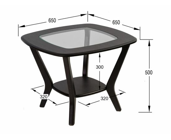 Стол журнальный Мельбурн со стеклом венге/венге, изображение 3 | Интернет магазин мебели и декора LifeDekor