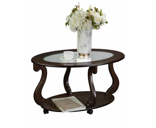Стол журнальный Овация (С) на колесах темно-коричневый, изображение 3 | Интернет магазин мебели и декора LifeDekor
