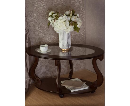 Стол журнальный Овация (С) на колесах темно-коричневый, изображение 6 | Интернет магазин мебели и декора LifeDekor