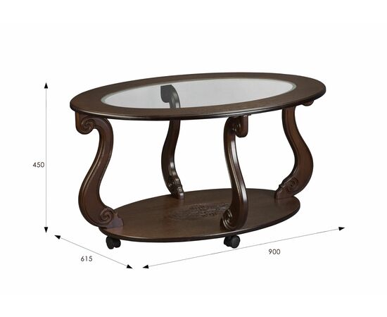 Стол журнальный Овация (С) на колесах темно-коричневый, изображение 4 | Интернет магазин мебели и декора LifeDekor