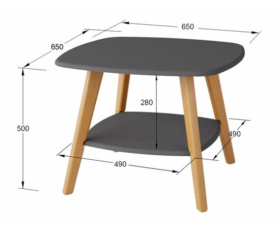 Стол журнальный Хадсон графит/дуб светлый, изображение 2 | Интернет магазин мебели и декора LifeDekor