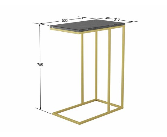 Стол придиванный Агами Голд черный мрамор/золото, изображение 2 | Интернет магазин мебели и декора LifeDekor