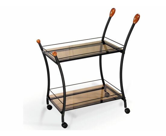 Стол сервировочный Поло чёрный/тонированное стекло, изображение 5 | Интернет магазин мебели и декора LifeDekor