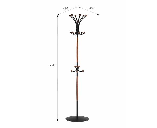 Вешалка напольная Д 1 ЛАЙТ черный/средне-коричневый, изображение 7 | Интернет магазин мебели и декора LifeDekor