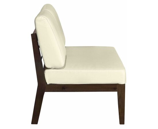 Диван-скамья Массив мягкая экокожа крем, каркас орех, изображение 2 | Интернет магазин мебели и декора LifeDekor