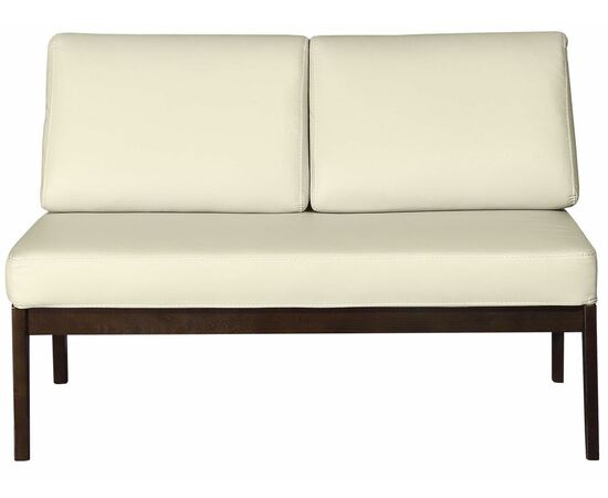 Диван-скамья Массив мягкая экокожа крем, каркас орех, изображение 3 | Интернет магазин мебели и декора LifeDekor