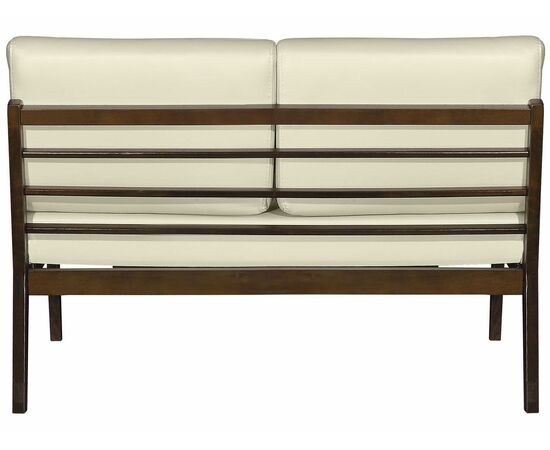 Диван-скамья Массив мягкая экокожа крем, каркас орех, изображение 4 | Интернет магазин мебели и декора LifeDekor