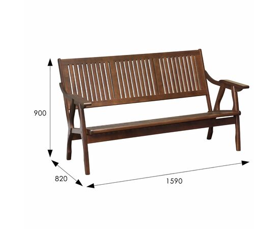 Диван-скамья Массив решетка, каркас орех, изображение 5 | Интернет магазин мебели и декора LifeDekor