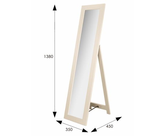 Зеркало напольное BeautyStyle 8 слоновая кость 138 см х 35 см, изображение 4 | Интернет магазин мебели и декора LifeDekor