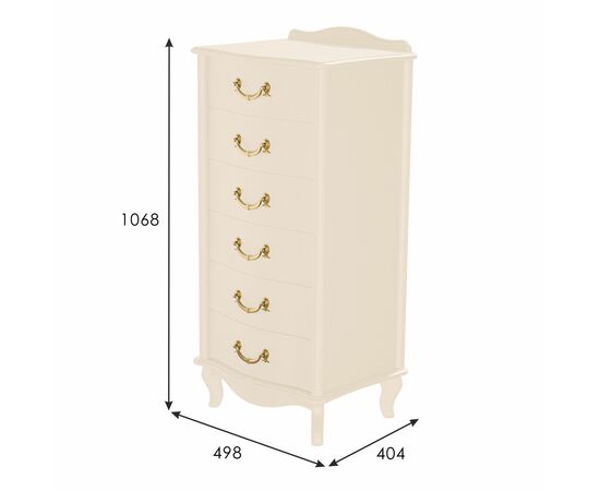 Комод Джульетта узкий 6 ящ., дуб шампань Л, изображение 2 | Интернет магазин мебели и декора LifeDekor