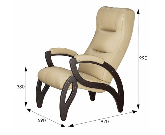 Кресло для отдыха Весна Компакт экокожа EVA2, каркас венге, изображение 2 | Интернет магазин мебели и декора LifeDekor