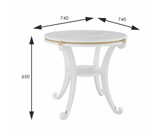 Стол журнальный Глория М молочный дуб Л, изображение 2 | Интернет магазин мебели и декора LifeDekor