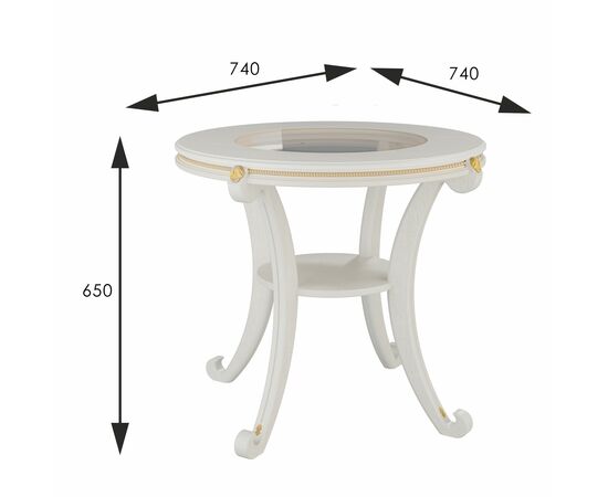 Стол журнальный Глория С молочный дуб Л, изображение 2 | Интернет магазин мебели и декора LifeDekor