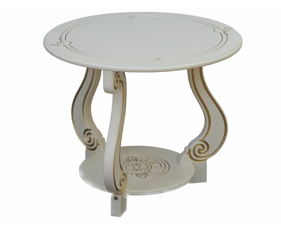 Стол журнальный Грация (М) слоновая кость/золото, изображение 3 | Интернет магазин мебели и декора LifeDekor