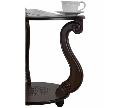 Стол журнальный Грация (С) на колесах темно-коричневый, изображение 4 | Интернет магазин мебели и декора LifeDekor