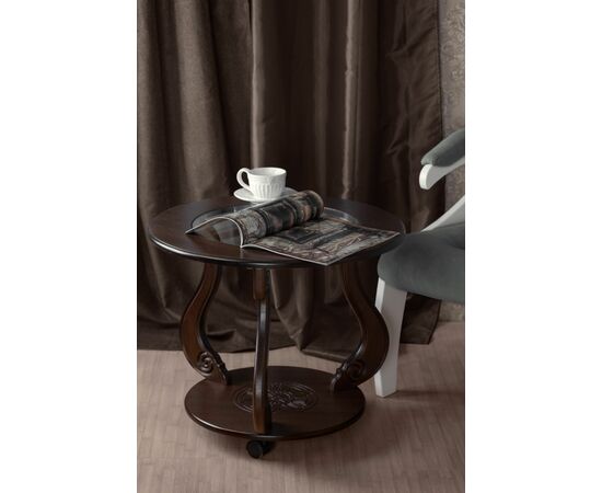 Стол журнальный Грация (С) на колесах темно-коричневый, изображение 10 | Интернет магазин мебели и декора LifeDekor