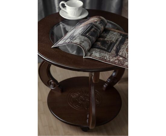 Стол журнальный Грация (С) на колесах темно-коричневый, изображение 11 | Интернет магазин мебели и декора LifeDekor