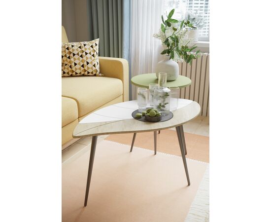 Стол журнальный Лайм дуб сонома/белый/чёрный, изображение 4 | Интернет магазин мебели и декора LifeDekor