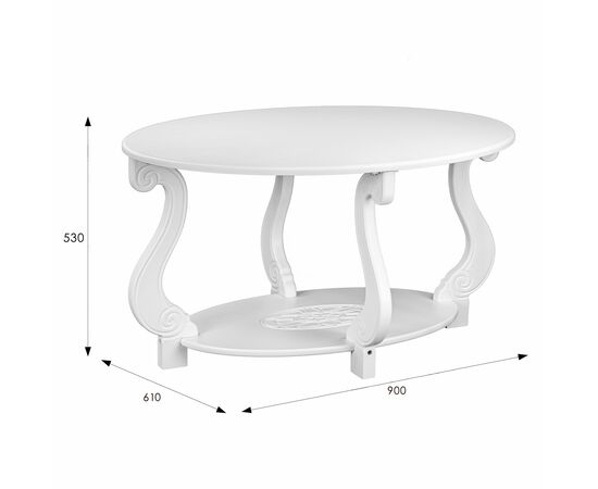 Стол журнальный Овация (М) ЛАЙТ белый, изображение 13 | Интернет магазин мебели и декора LifeDekor