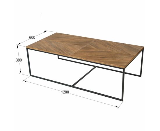 Стол журнальный Эклектик дуб американский/чёрный, изображение 3 | Интернет магазин мебели и декора LifeDekor