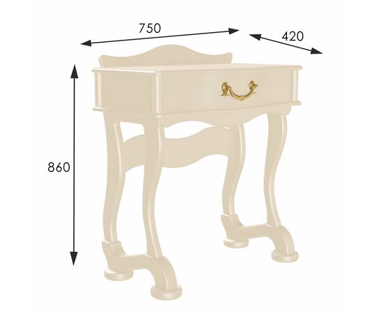 Стол туалетный Джульетта дуб шампань Л, изображение 4 | Интернет магазин мебели и декора LifeDekor