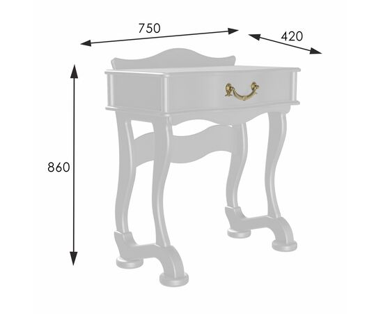 Стол туалетный Джульетта молочный дуб Л, изображение 4 | Интернет магазин мебели и декора LifeDekor
