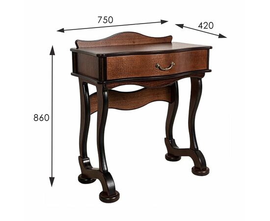 Стол туалетный Джульетта орех Л, изображение 4 | Интернет магазин мебели и декора LifeDekor