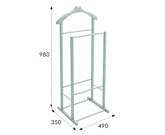 Вешалка костюмная В 27Н серый, изображение 2 | Интернет магазин мебели и декора LifeDekor