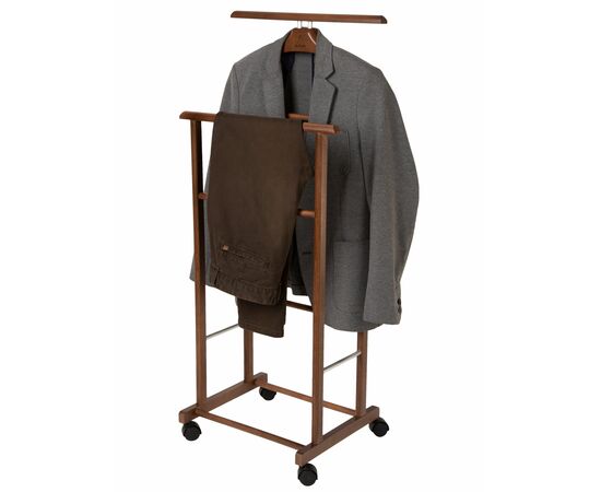 Вешалка костюмная на колесах В 22Н средне-коричневый, изображение 4 | Интернет магазин мебели и декора LifeDekor