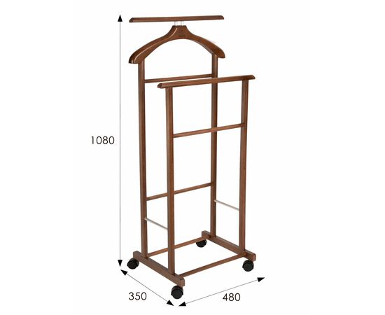 Вешалка костюмная на колесах В 22Н средне-коричневый, изображение 5 | Интернет магазин мебели и декора LifeDekor