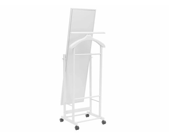 Вешалка костюмная с зеркалом на колесах В 24Н белый, изображение 2 | Интернет магазин мебели и декора LifeDekor
