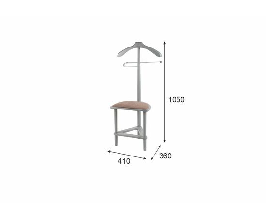 Вешалка костюмная с сиденьем В 26Н серый, изображение 4 | Интернет магазин мебели и декора LifeDekor