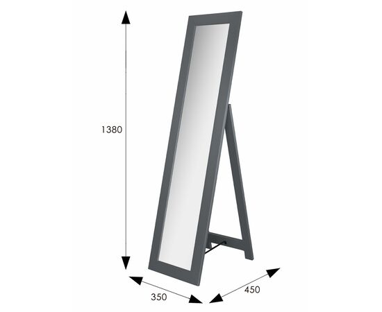 Зеркало напольное BeautyStyle 8 серый графит 138 см х 35 см, изображение 4 | Интернет магазин мебели и декора LifeDekor