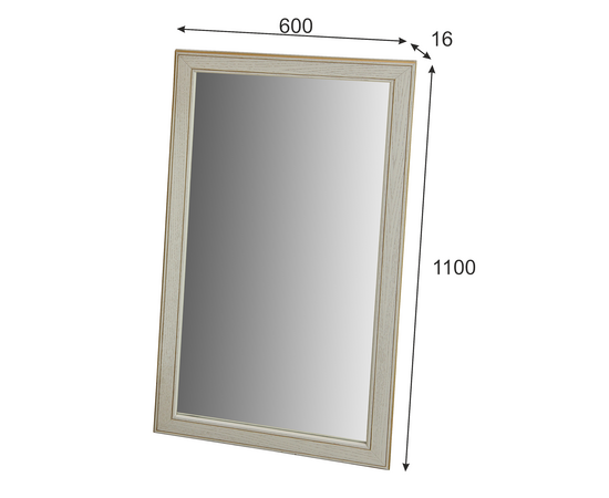 Зеркало Васко В 61Н белый ясень/золото 110 см х 60 см, изображение 4 | Интернет магазин мебели и декора LifeDekor