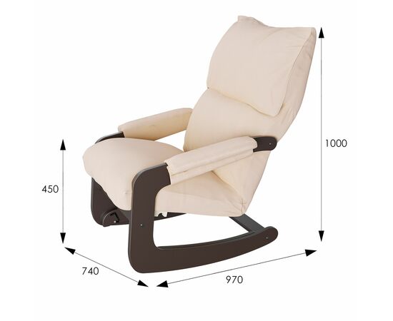 Кресло-качалка (трансформер со стопором) Модель 81 Ткань Макс 100, каркас венге, изображение 2 | Интернет магазин мебели и декора LifeDekor