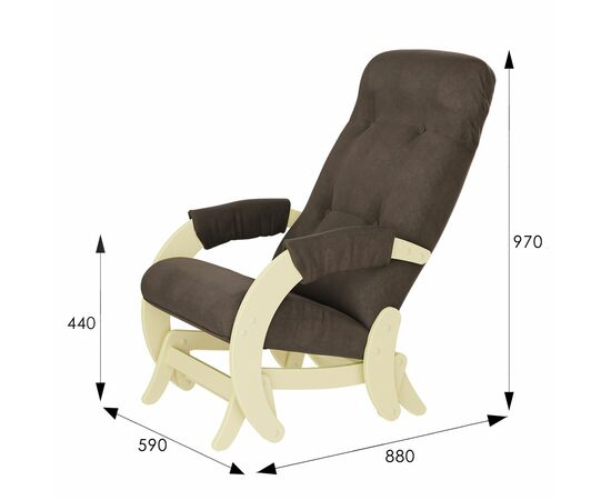Кресло-маятник Модель 68 Ткань верона браун, каркас дуб шампань, изображение 2 | Интернет магазин мебели и декора LifeDekor