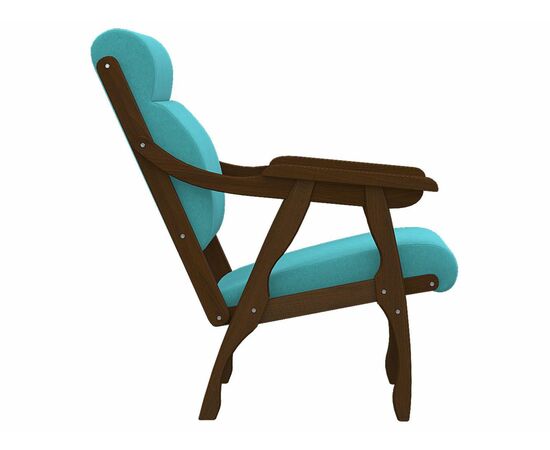 Кресло Вега 10 ткань бирюза, каркас орех, изображение 3 | Интернет магазин мебели и декора LifeDekor