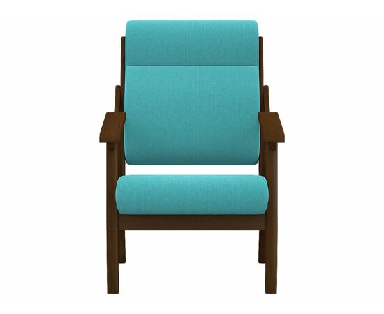 Кресло Вега 10 ткань бирюза, каркас орех, изображение 4 | Интернет магазин мебели и декора LifeDekor