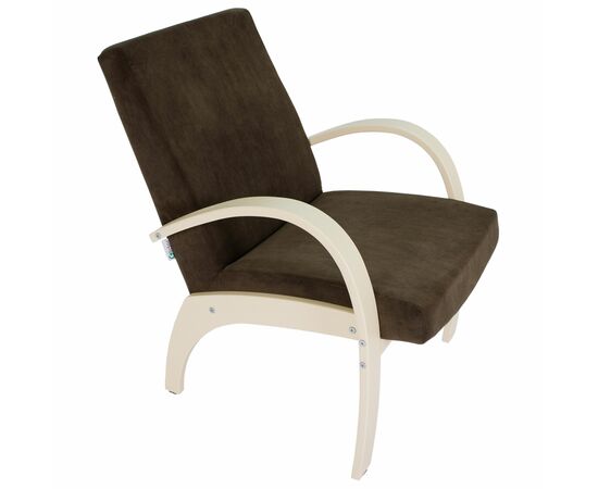 Кресло для отдыха Денди шпон, Ткань ультра шоколад, каркас дуб шампань шпон, изображение 2 | Интернет магазин мебели и декора LifeDekor