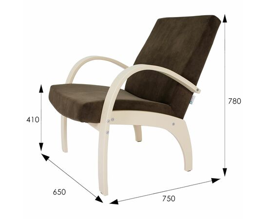 Кресло для отдыха Денди шпон, Ткань ультра шоколад, каркас дуб шампань шпон, изображение 14 | Интернет магазин мебели и декора LifeDekor