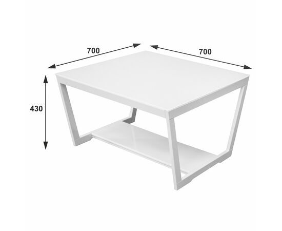 Стол журнальный BeautyStyle 1 белый глянец/стекло белое, изображение 2 | Интернет магазин мебели и декора LifeDekor