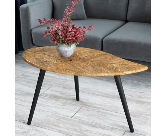 Стол журнальный Берли (12 мм) дуб американский/чёрный, изображение 4 | Интернет магазин мебели и декора LifeDekor