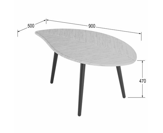 Стол журнальный Берли (12 мм) дуб грей/чёрный, изображение 2 | Интернет магазин мебели и декора LifeDekor