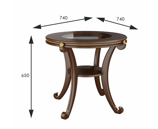 Стол журнальный Глория С орех Л, изображение 2 | Интернет магазин мебели и декора LifeDekor