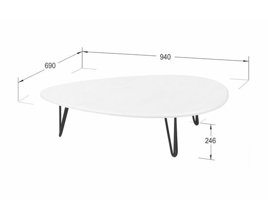 Стол журнальный Дадли белый бетон/чёрный, изображение 4 | Интернет магазин мебели и декора LifeDekor