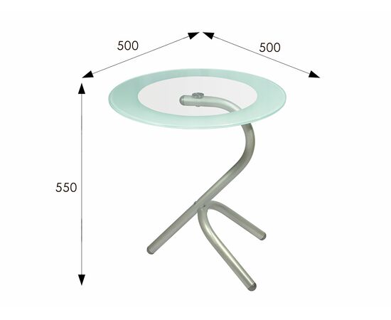 Стол журнальный Дуэт 5 металлик/ прозрачное, изображение 3 | Интернет магазин мебели и декора LifeDekor