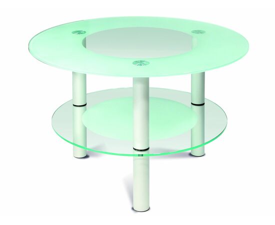 ъСтол журнальный Кристалл 3 алюминий/прозрачное, изображение 3 | Интернет магазин мебели и декора LifeDekor