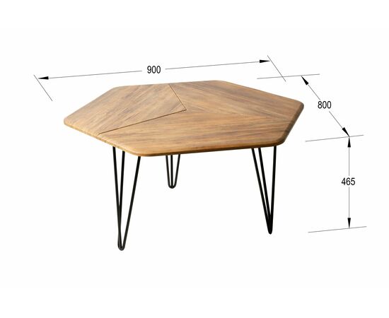 Стол журнальный Олдем дуб американский/чёрный, изображение 5 | Интернет магазин мебели и декора LifeDekor