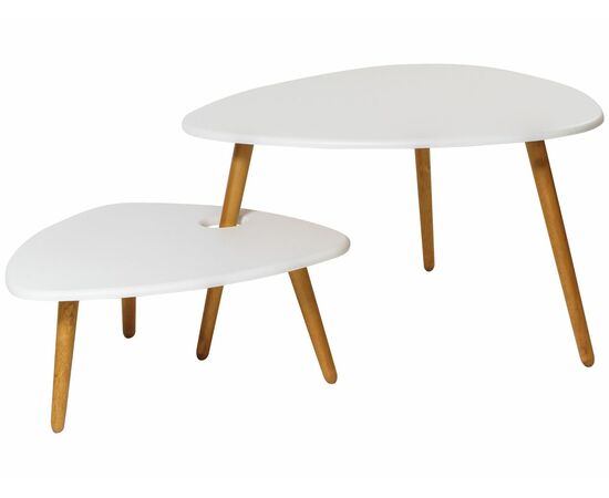 Стол журнальный Стилгрей белый/дуб светлый, изображение 3 | Интернет магазин мебели и декора LifeDekor